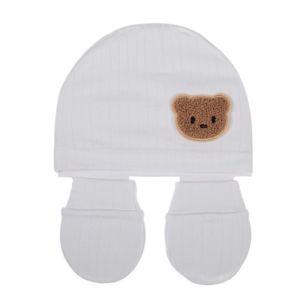 Teddy Beanie & Anti-Scratch Mitten Set 3