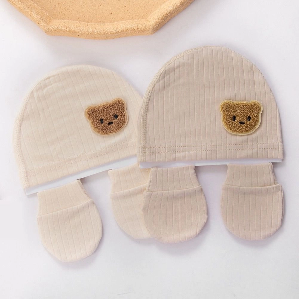 Teddy Beanie & Anti-Scratch Mitten Set