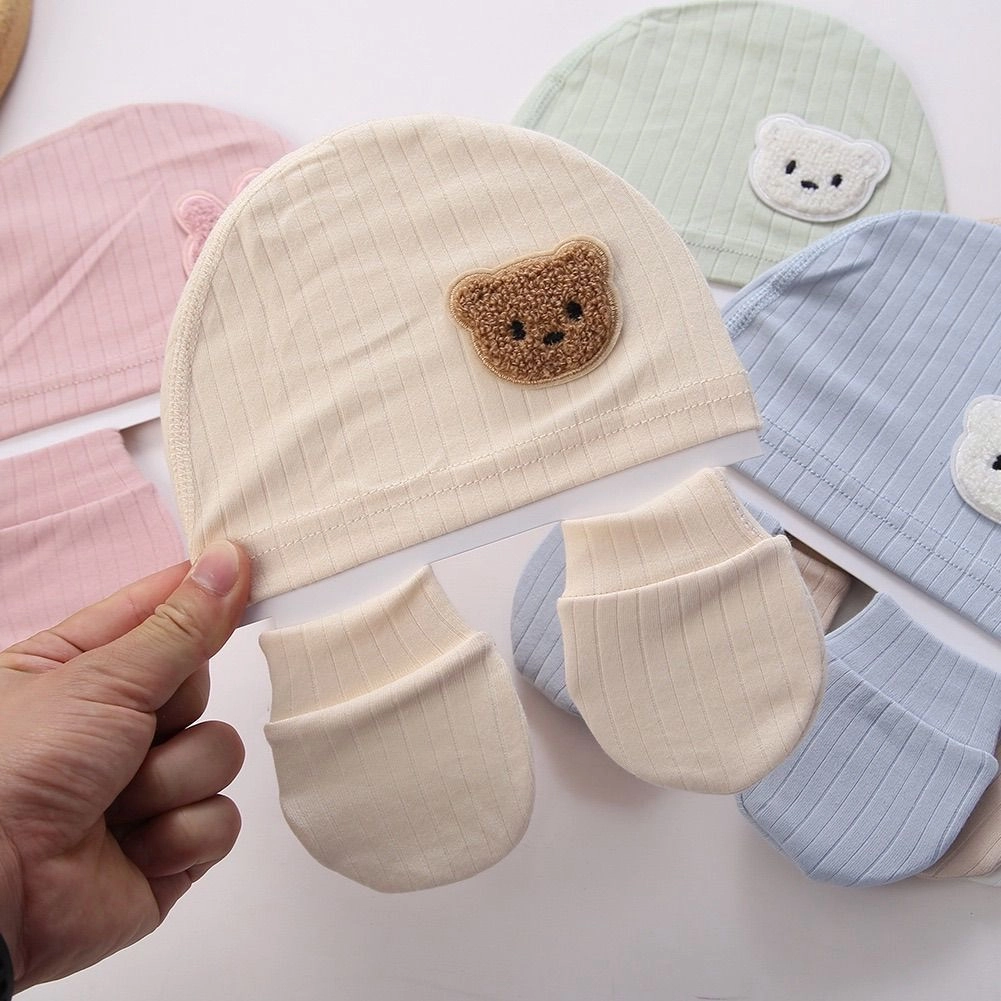 Teddy Beanie & Anti-Scratch Mitten Set 6