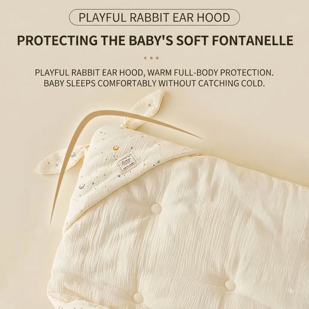 Muslin Hooded Quilted Blanket 7