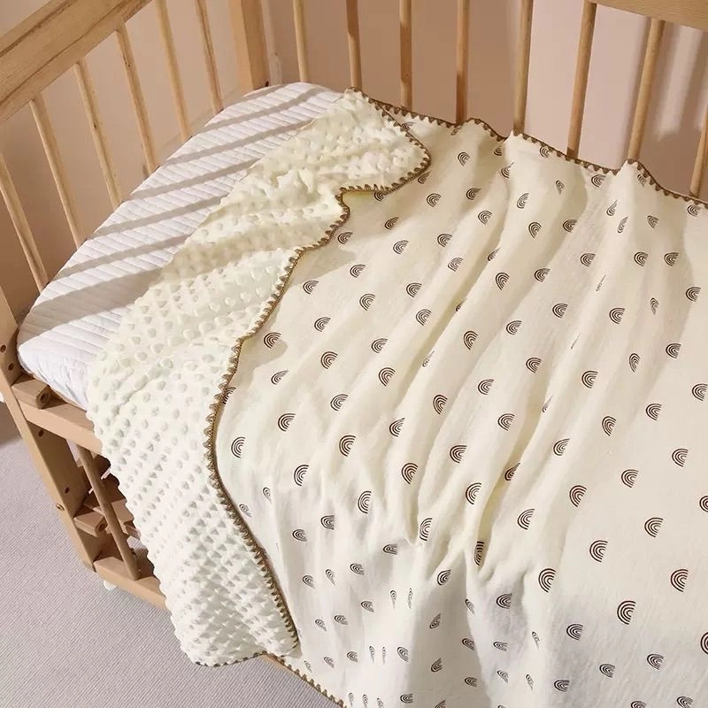 Bubble Fleece Muslin Blanket
