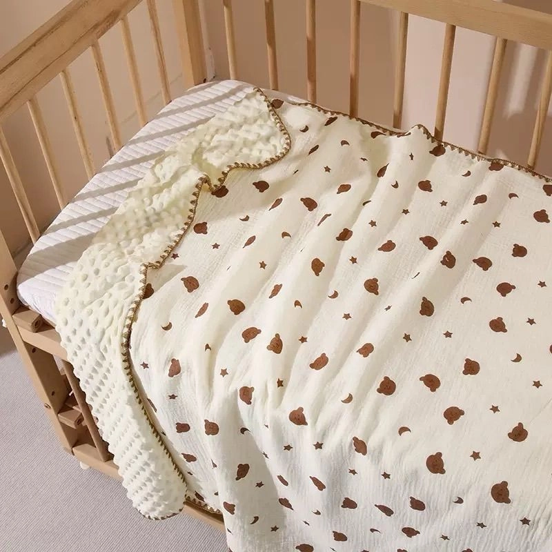 Bubble Fleece Muslin Blanket 4