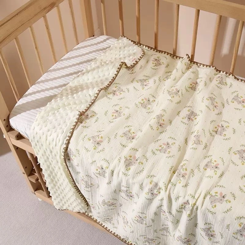 Bubble Fleece Muslin Blanket 5