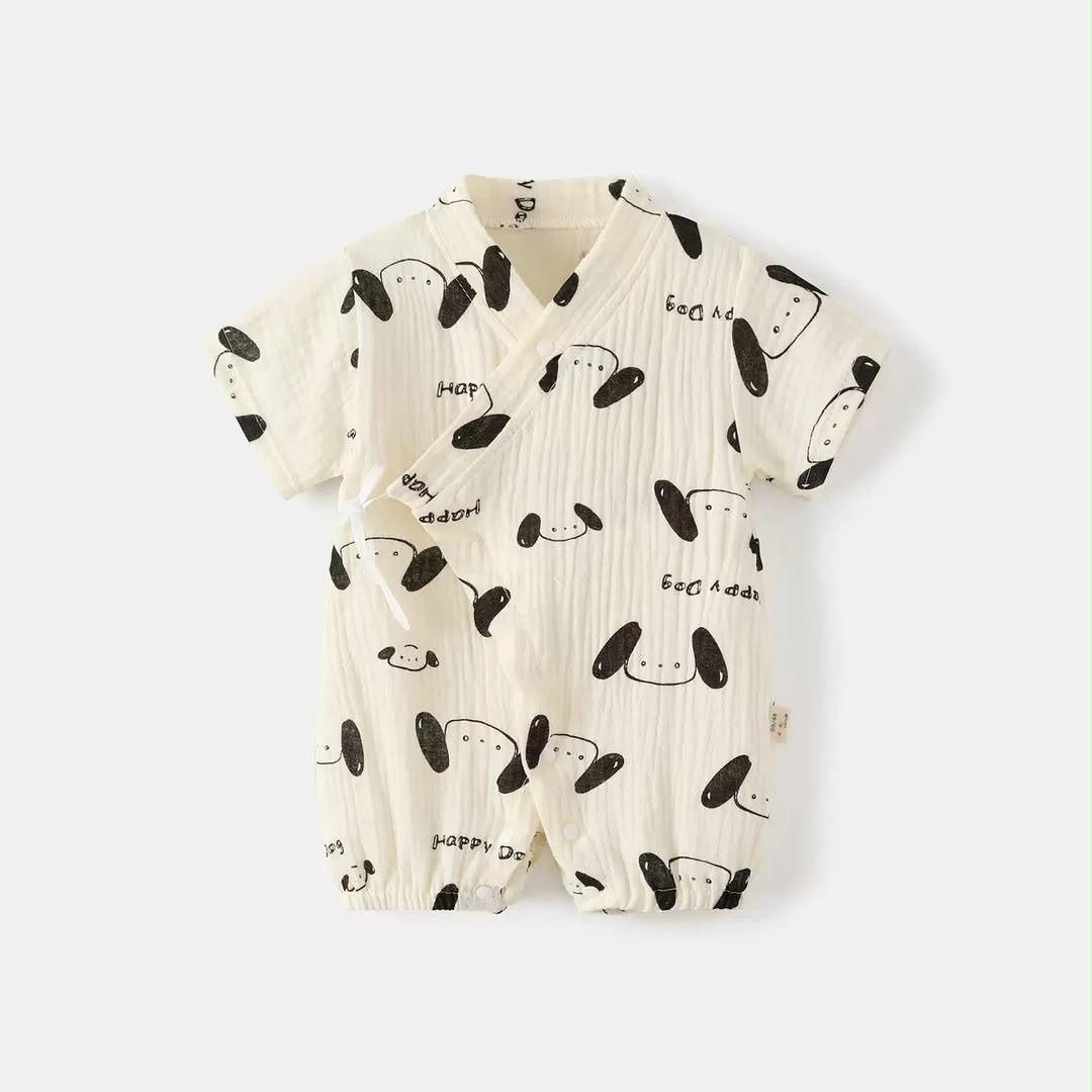 Newborn Kimono Muslin Romper 4
