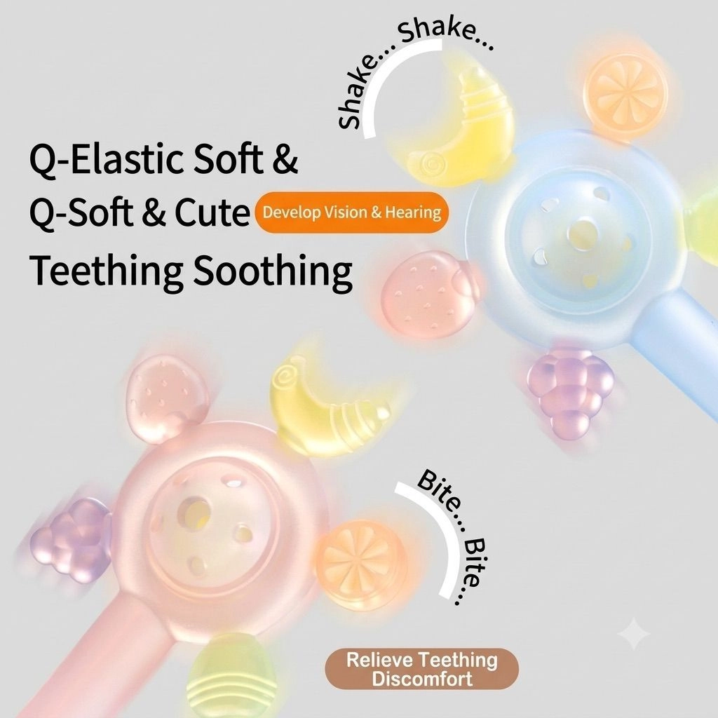 Baby Rattle Teether Food-Grade Silicone 3