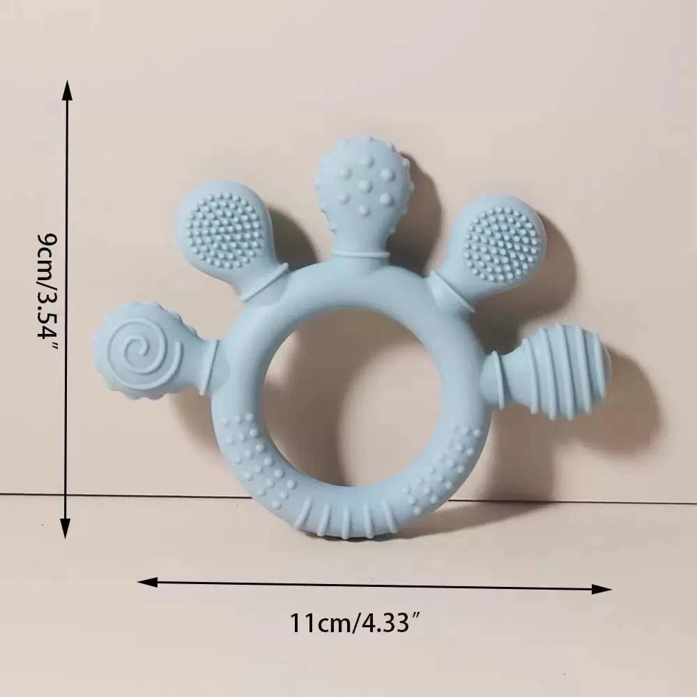 Palm shaped baby teether food grade silicone 2