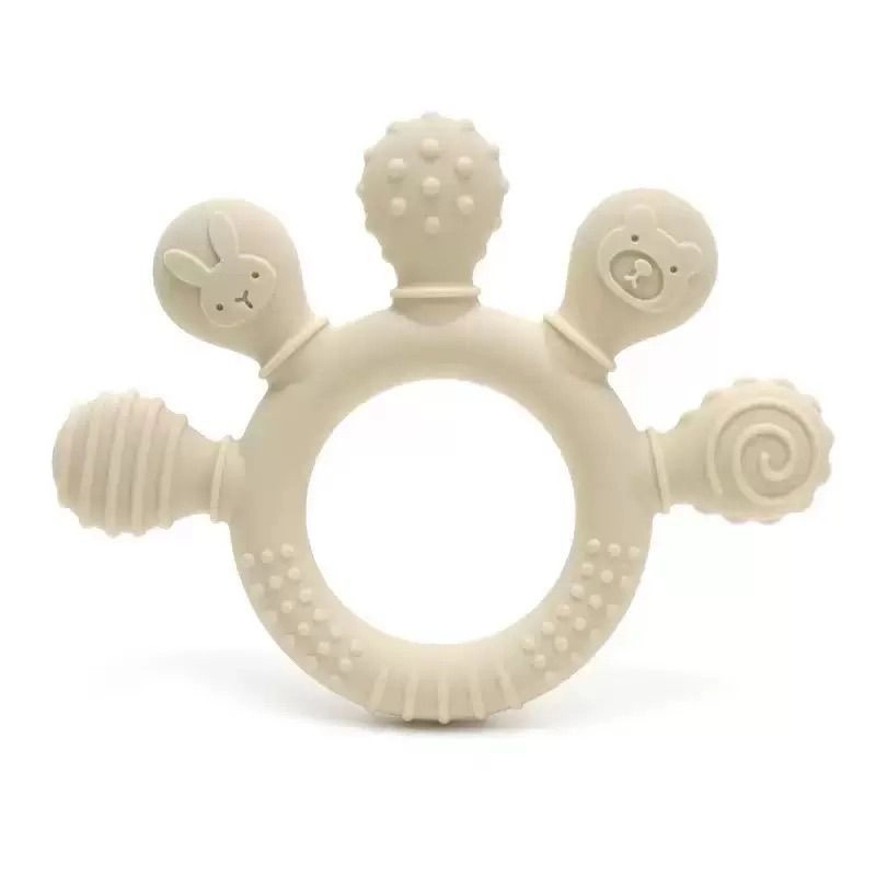 Palm shaped baby teether food grade silicone 4