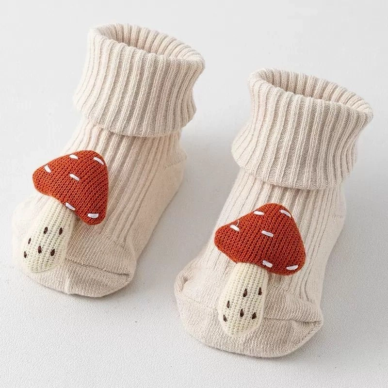 3D Plush Doll Ribbed Baby Booties 6