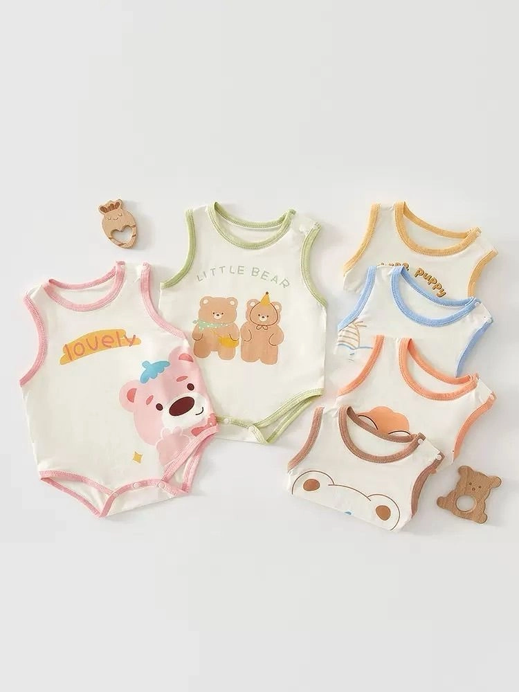 Sleevless cotton onesies 1