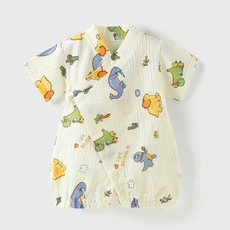 Newborn Kimono Muslin Romper 5