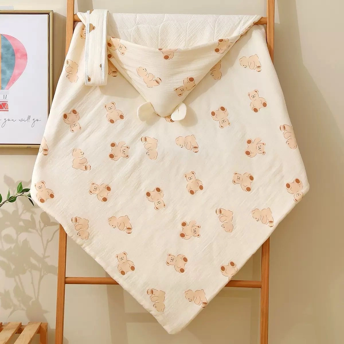 Muslin Hooded Quilted Blanket