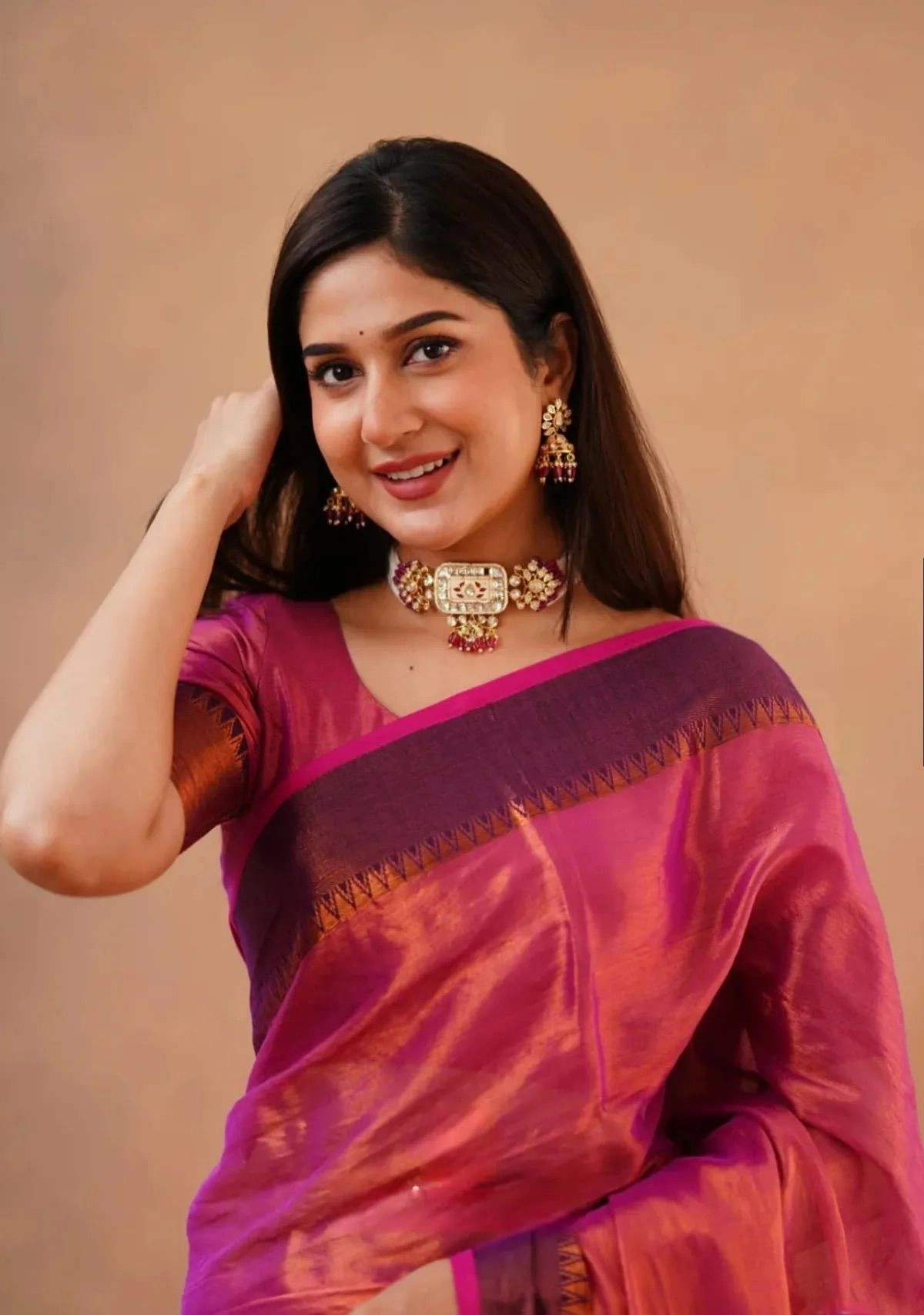 Premium Handloom Cotton Tissue Blend Saree 5