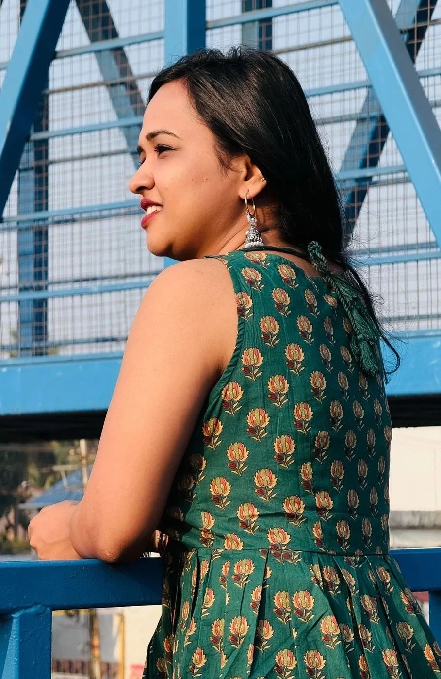 Green Sleeveless Short Kurti