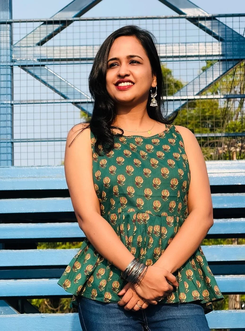 Green Sleeveless Short Kurti