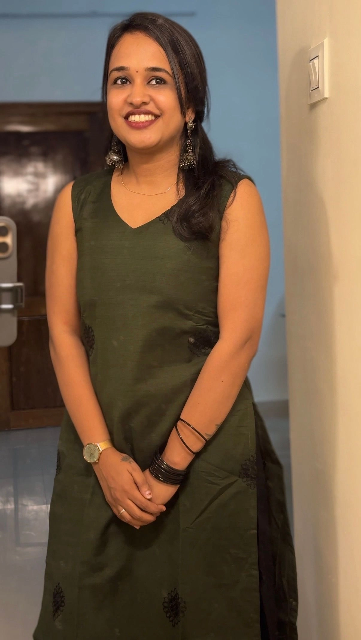 Elegant Olive Green Embroidered Kurti 3