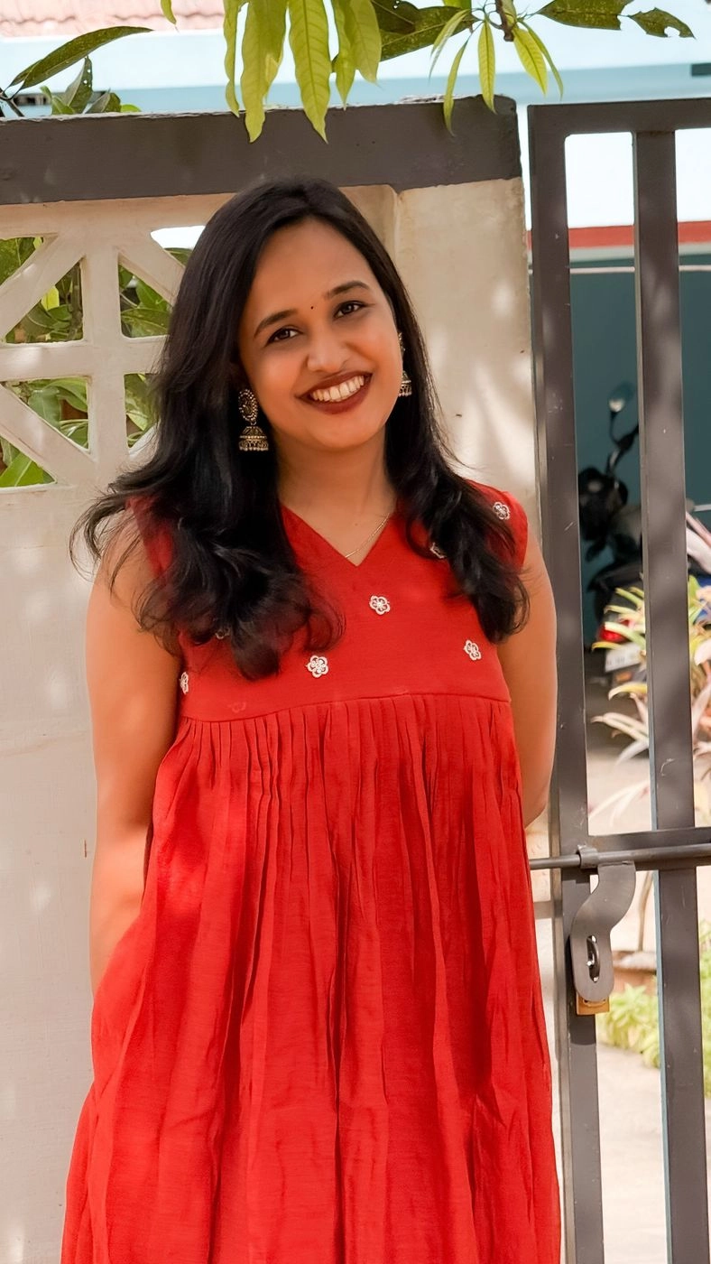 Brick Colour Mulchanderi Frock ❤️ Summer Wear