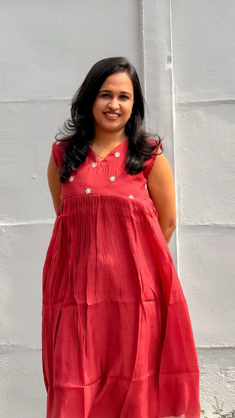 Maroon Pink Mulchanderi Frock