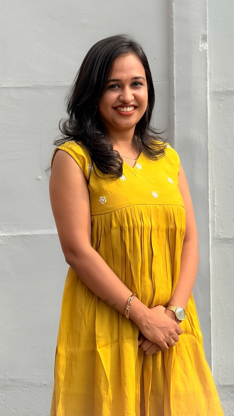 Mustard Yellow Mulchanderi Frock