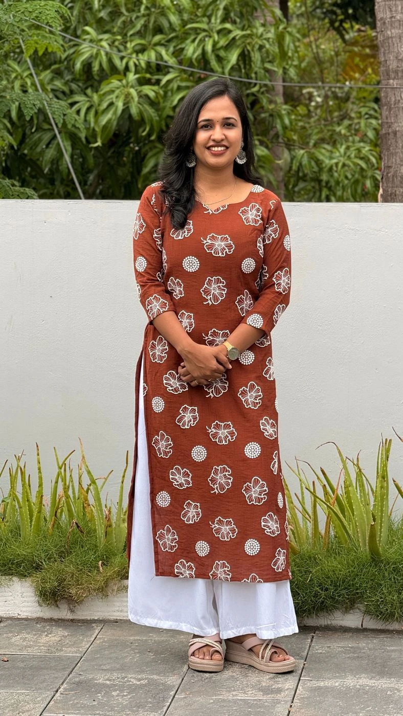 Cocoa Bloom Chiffon Kurti 🤎