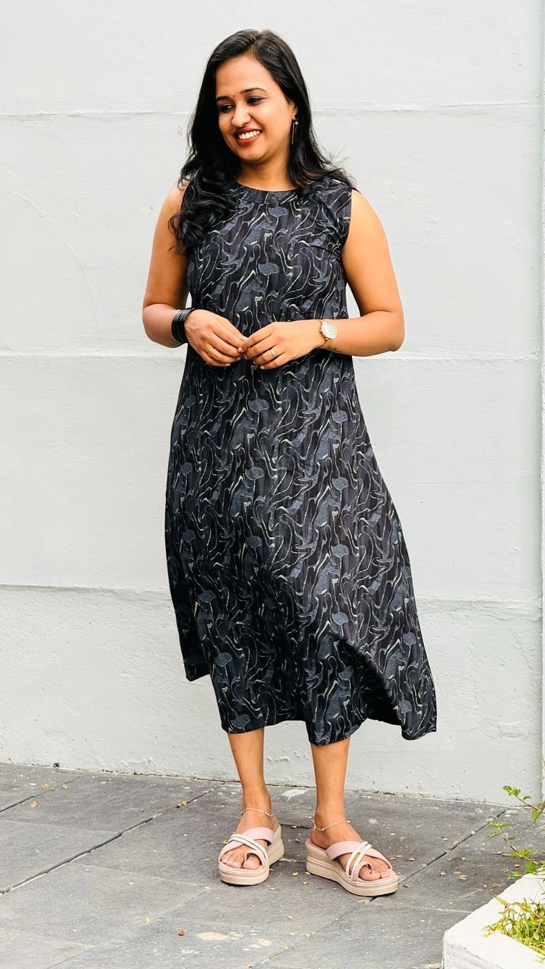 Black Super Soft Cotton Frock🖤