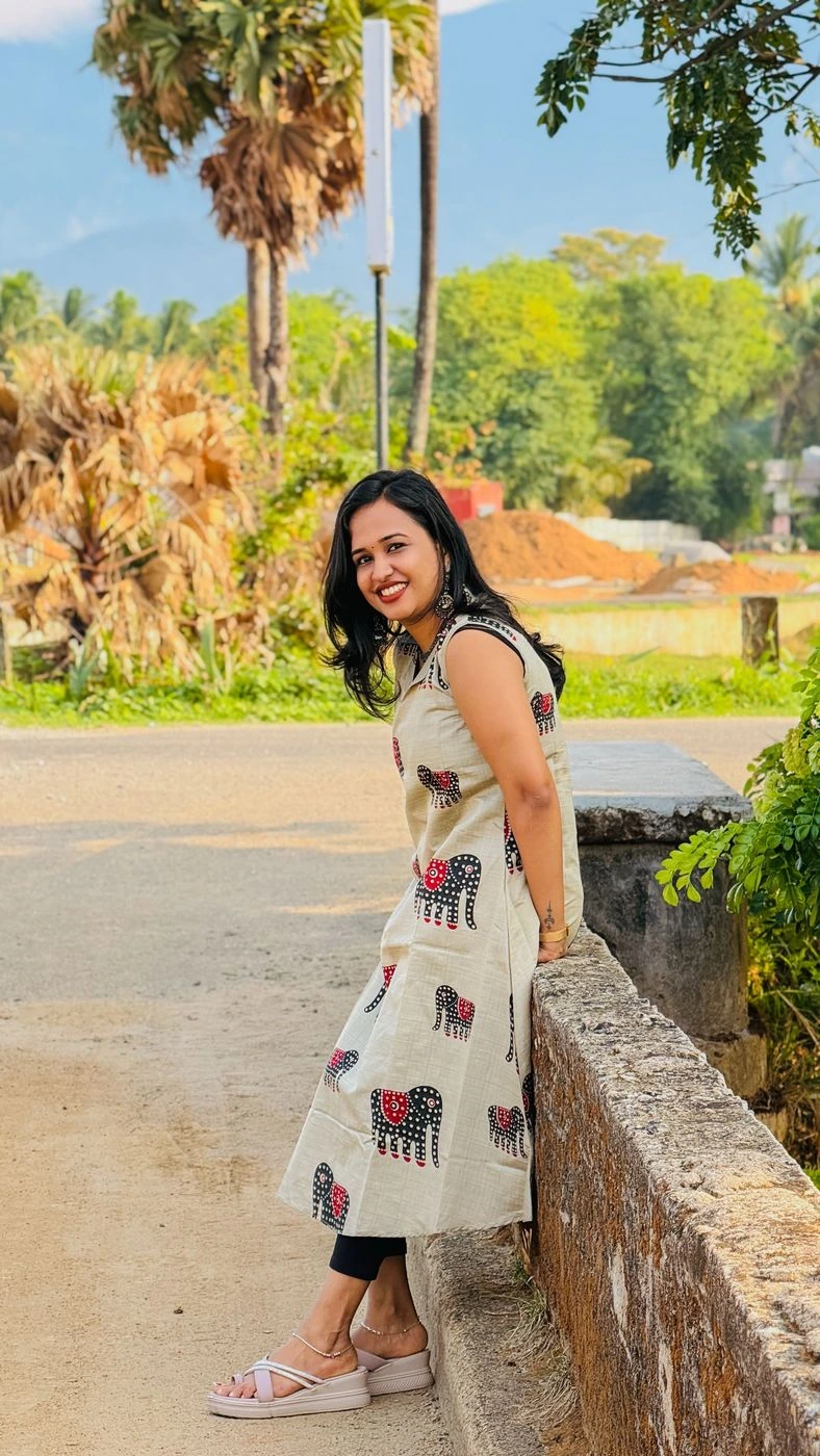 Elephant Grace Collar Kurti