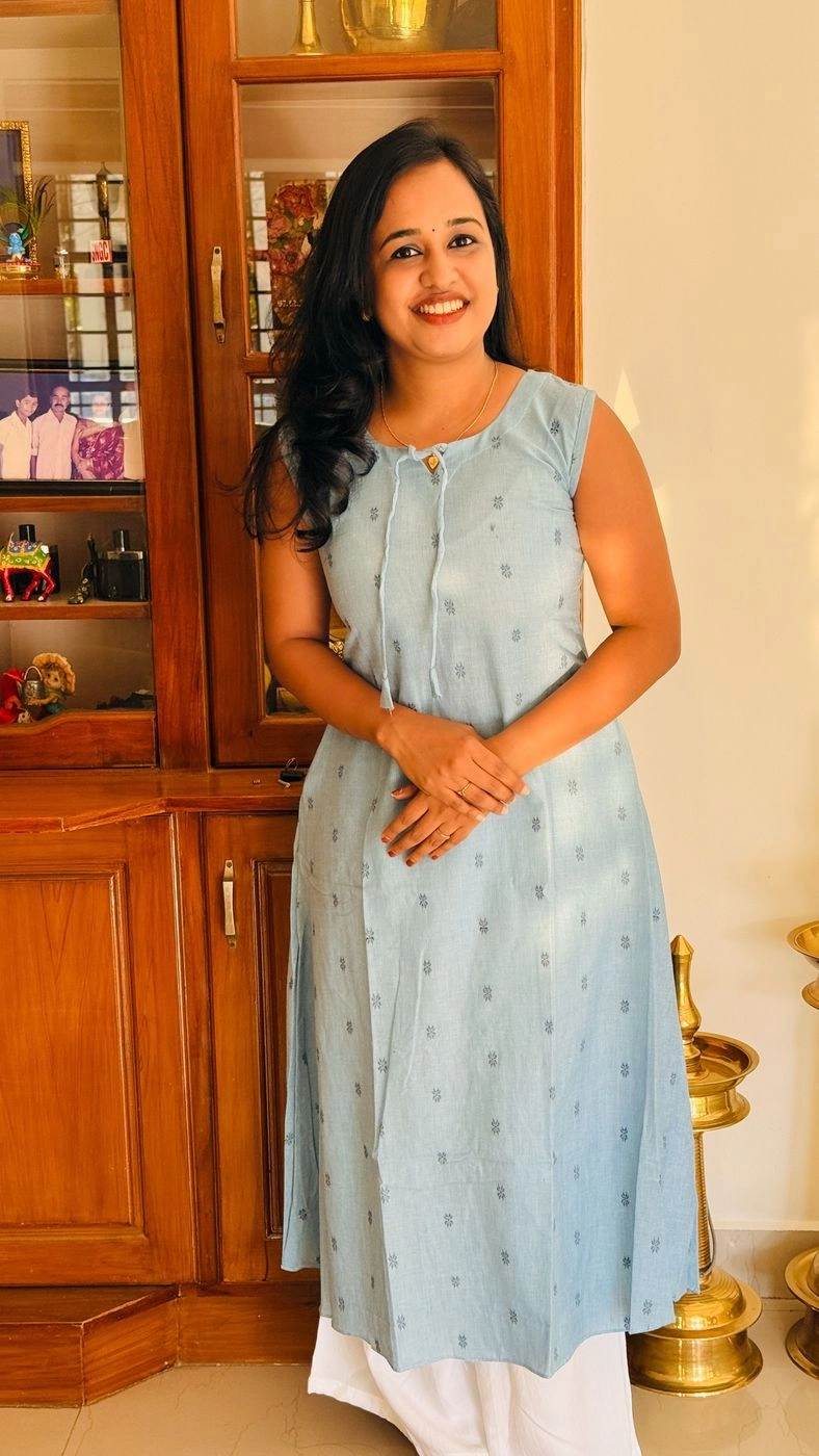 Light Blue Cotton Kurti 3