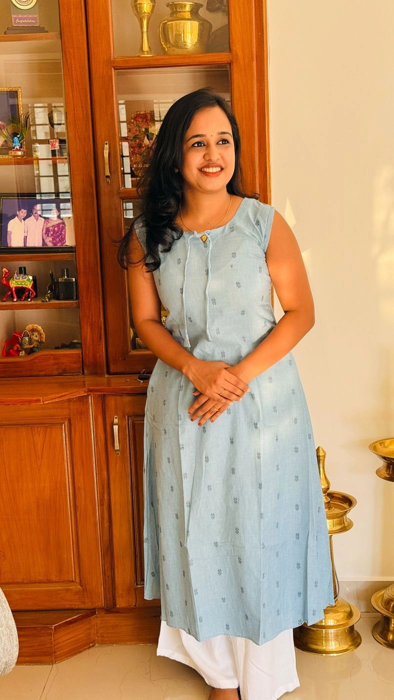 Light Blue Cotton Kurti 4