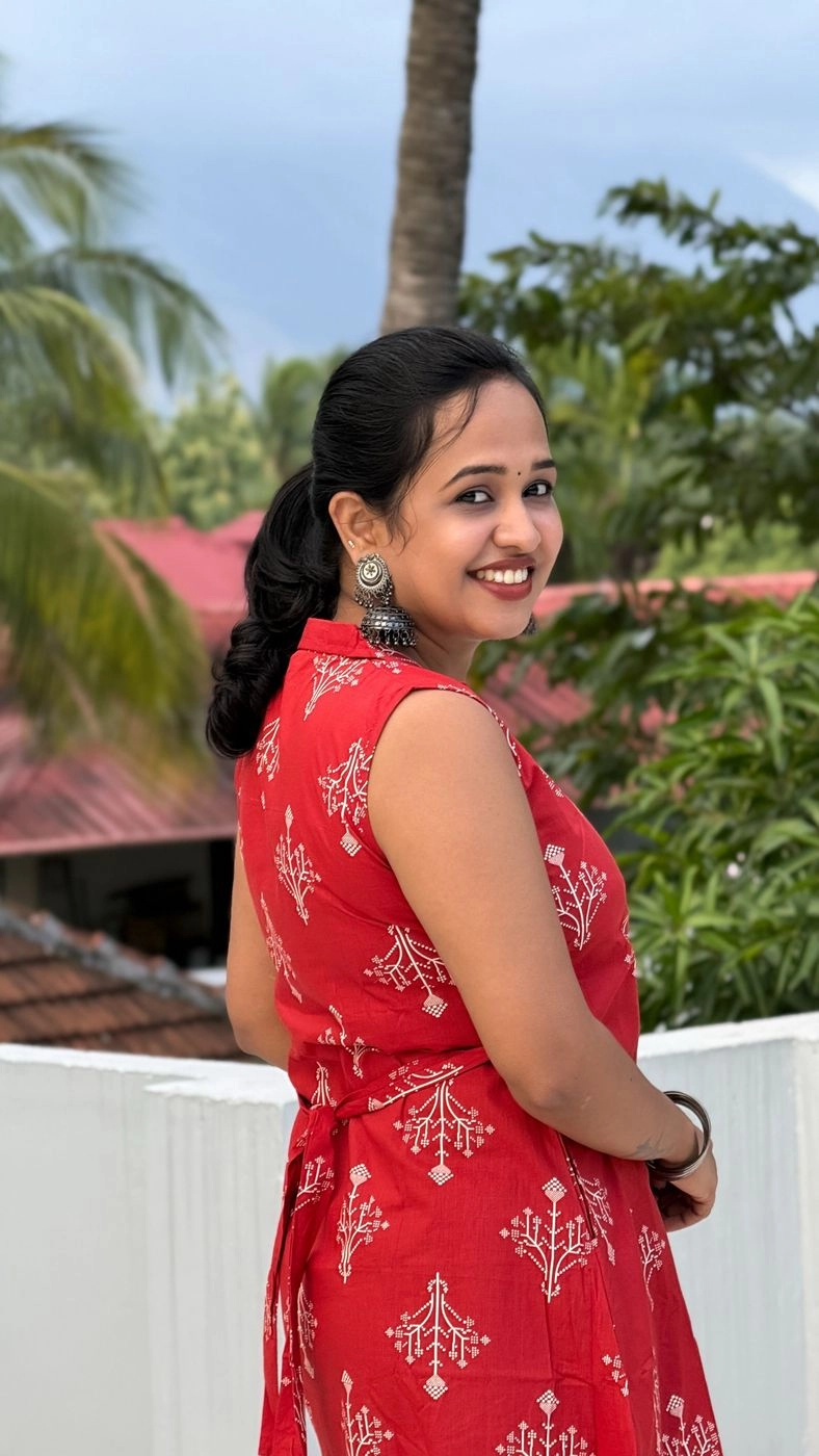 Brick Red Collar Kurti 3