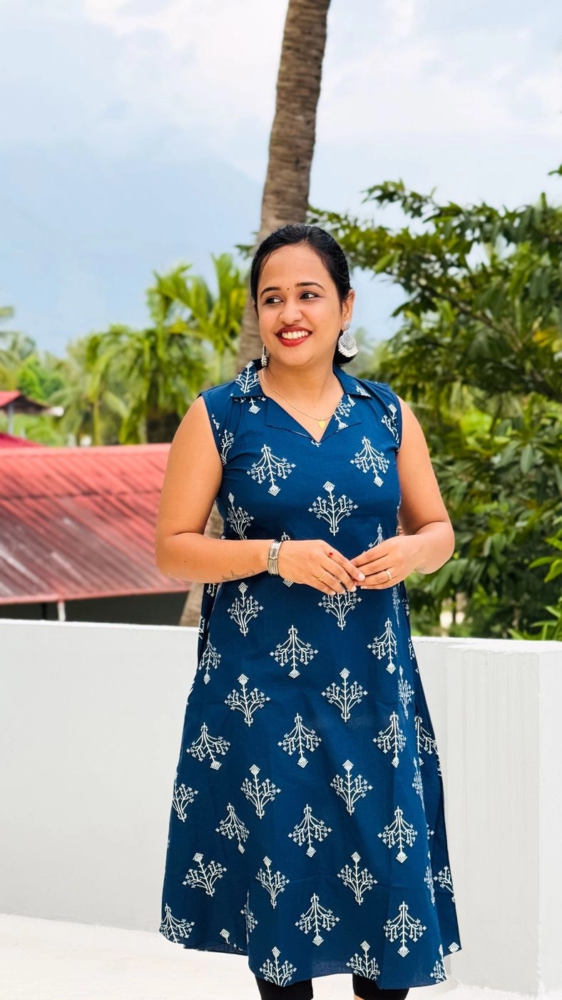 Navy Blue Classic Kurti💙