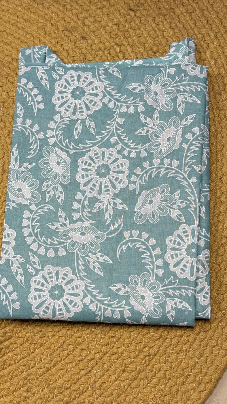 Light Blue Floral Cotton Kurti🩵 5