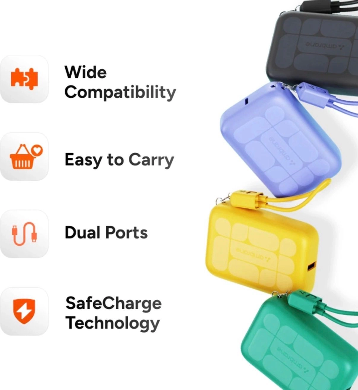 10000 mAh 22.5 W Power Bank (Yellow, Lithium-ion, Power Delivery 3.0, Quick Charge 3.0 for Mobile) 5