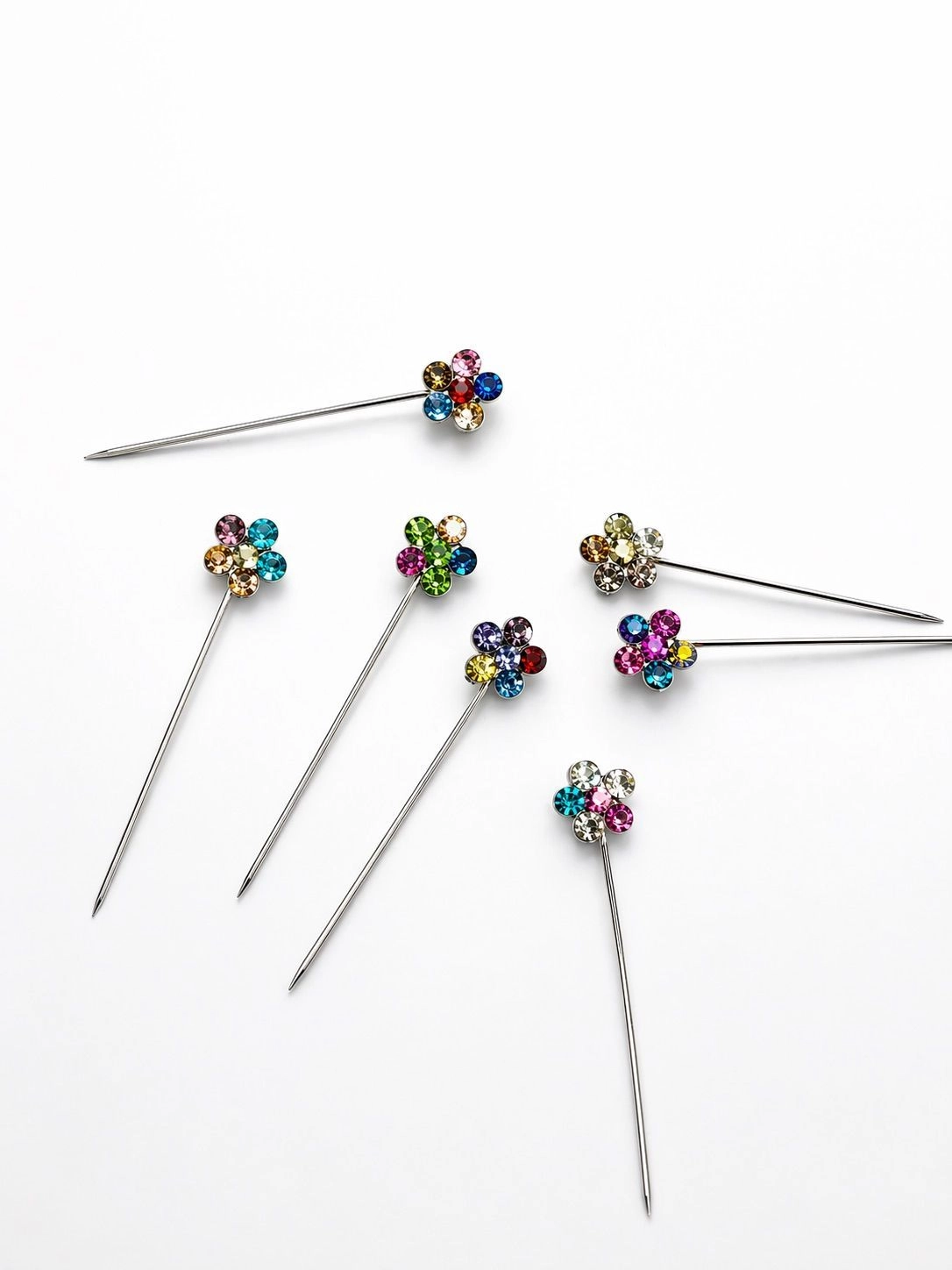 Crystal Diamond pins-Daisy multicolour