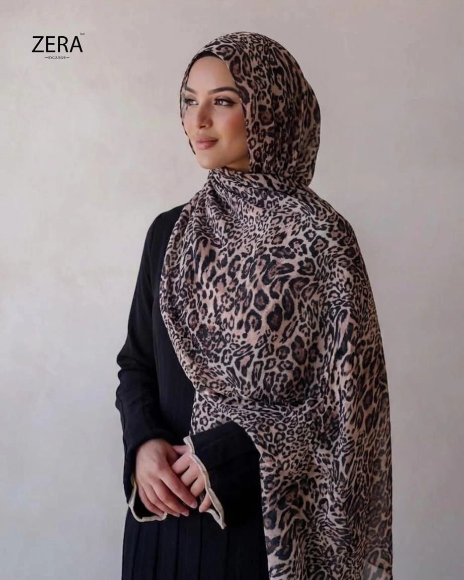 Zera-Imported Premium Leopard Printed Hijab