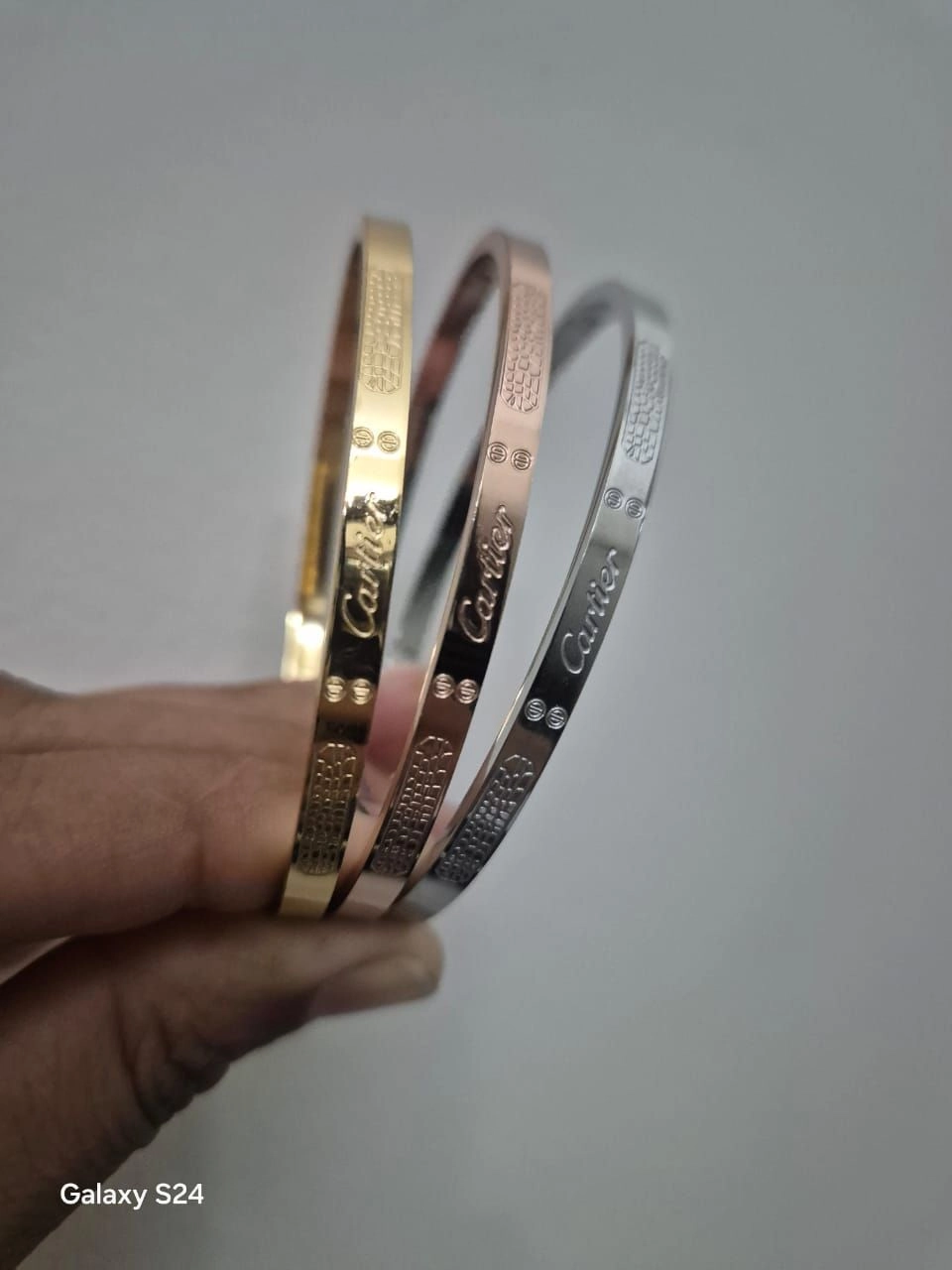 Cartier-Inspired "Love" Style Bangle Set