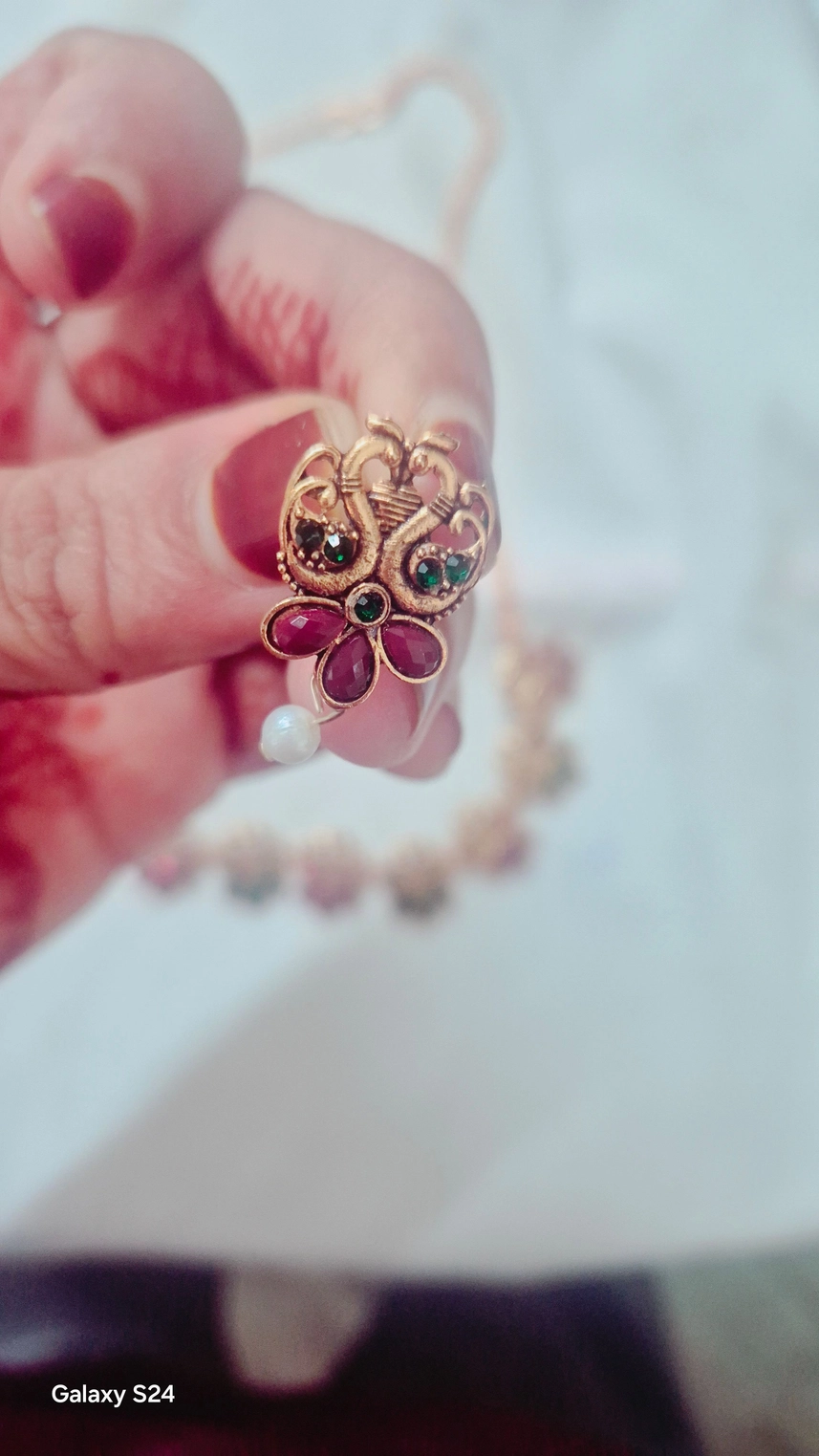 Traditional Temple Jewelry Peacock Necklace Set. 2