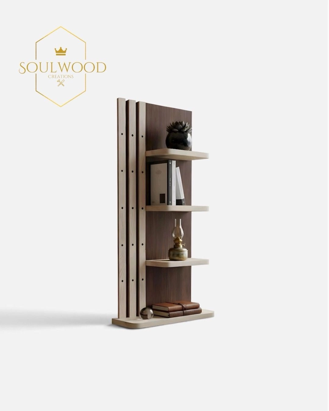 Modern Vertical Wooden Display Shelf 1