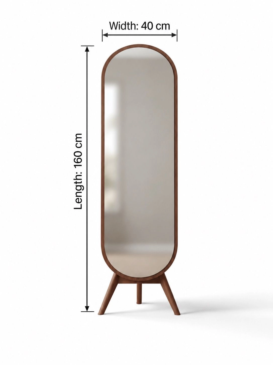 Wooden Tripod Floor Mirro 1