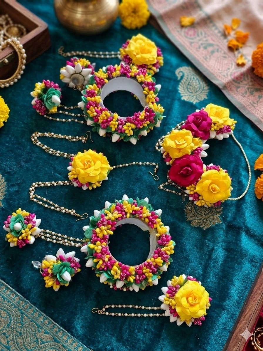 Haldi set in multi colours