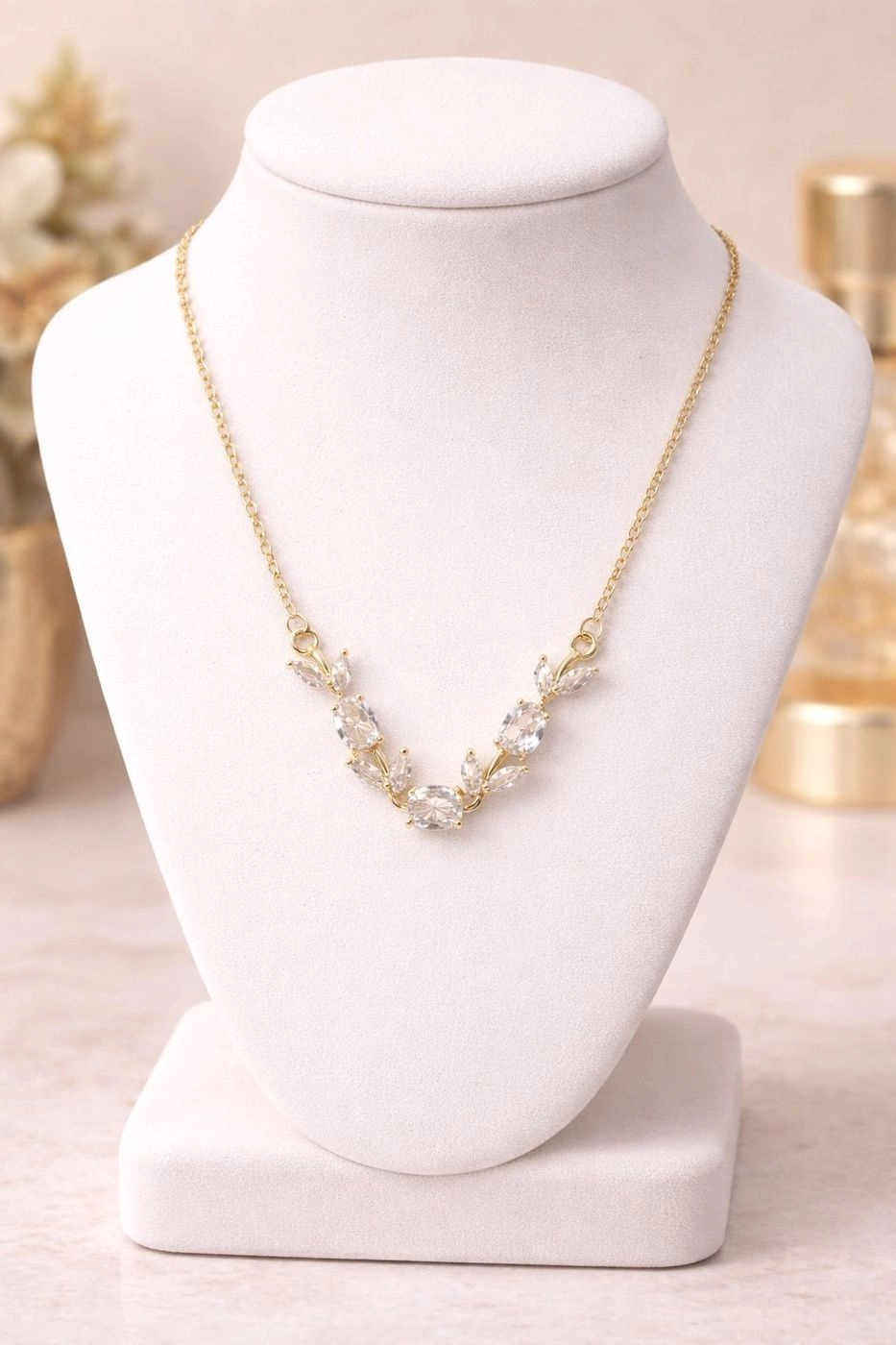 Emerald Garnet Leaf Necklace