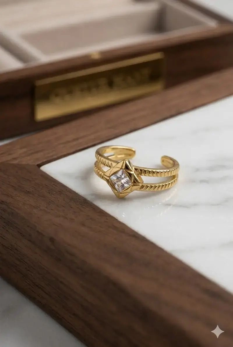 Royal Prism Double Band Ring