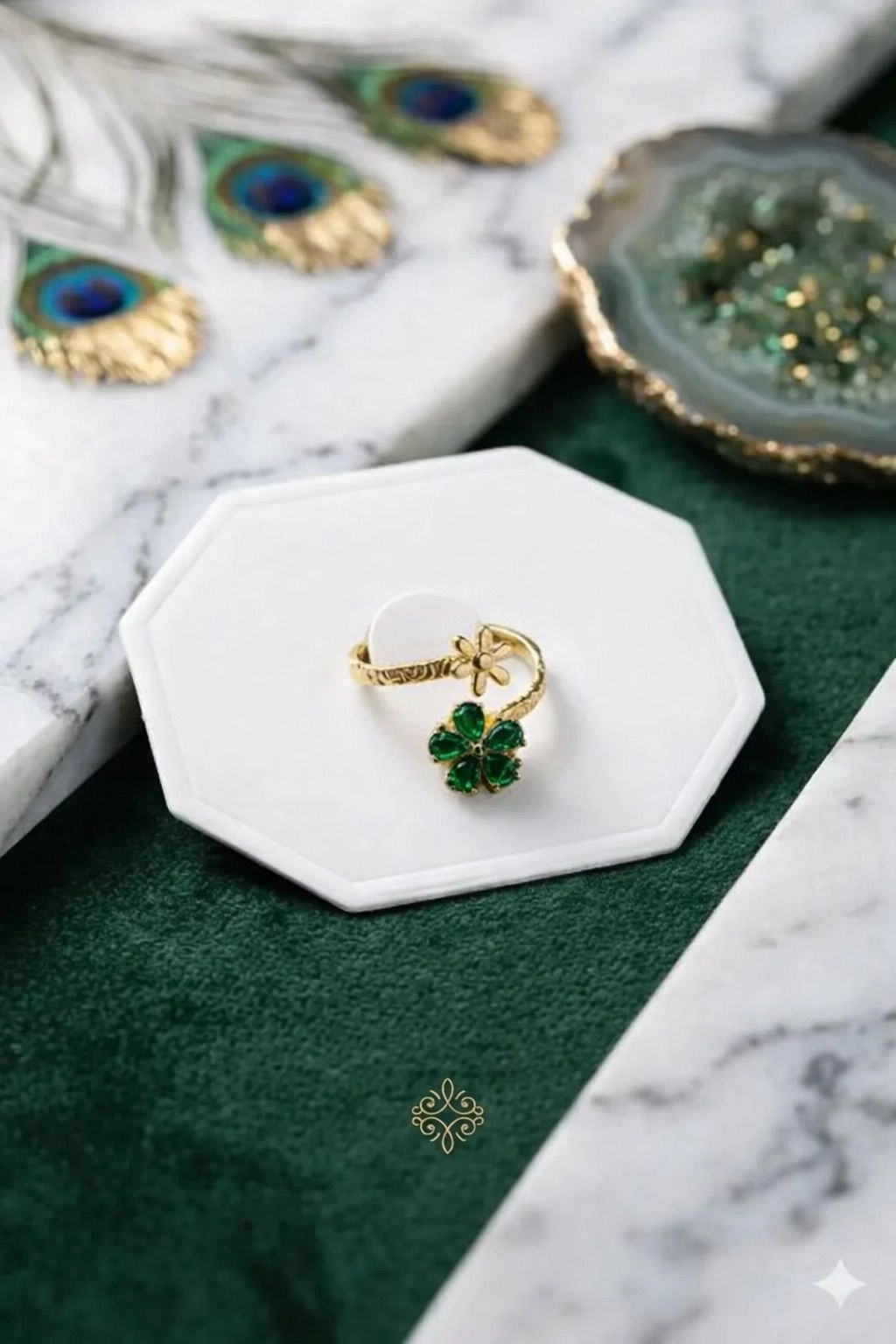 Emerald Bloom Wrap Ring