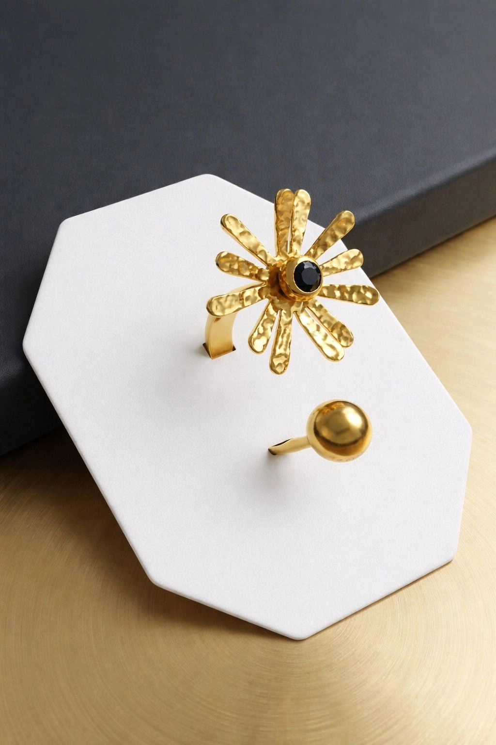 Golden Sunburst Statement Ring