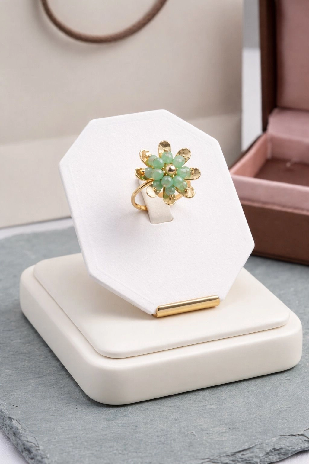 Mint Blossom Gold Ring