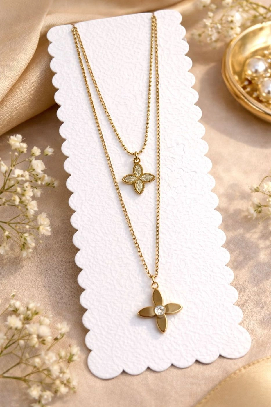 Golden Blossom Layered Necklace