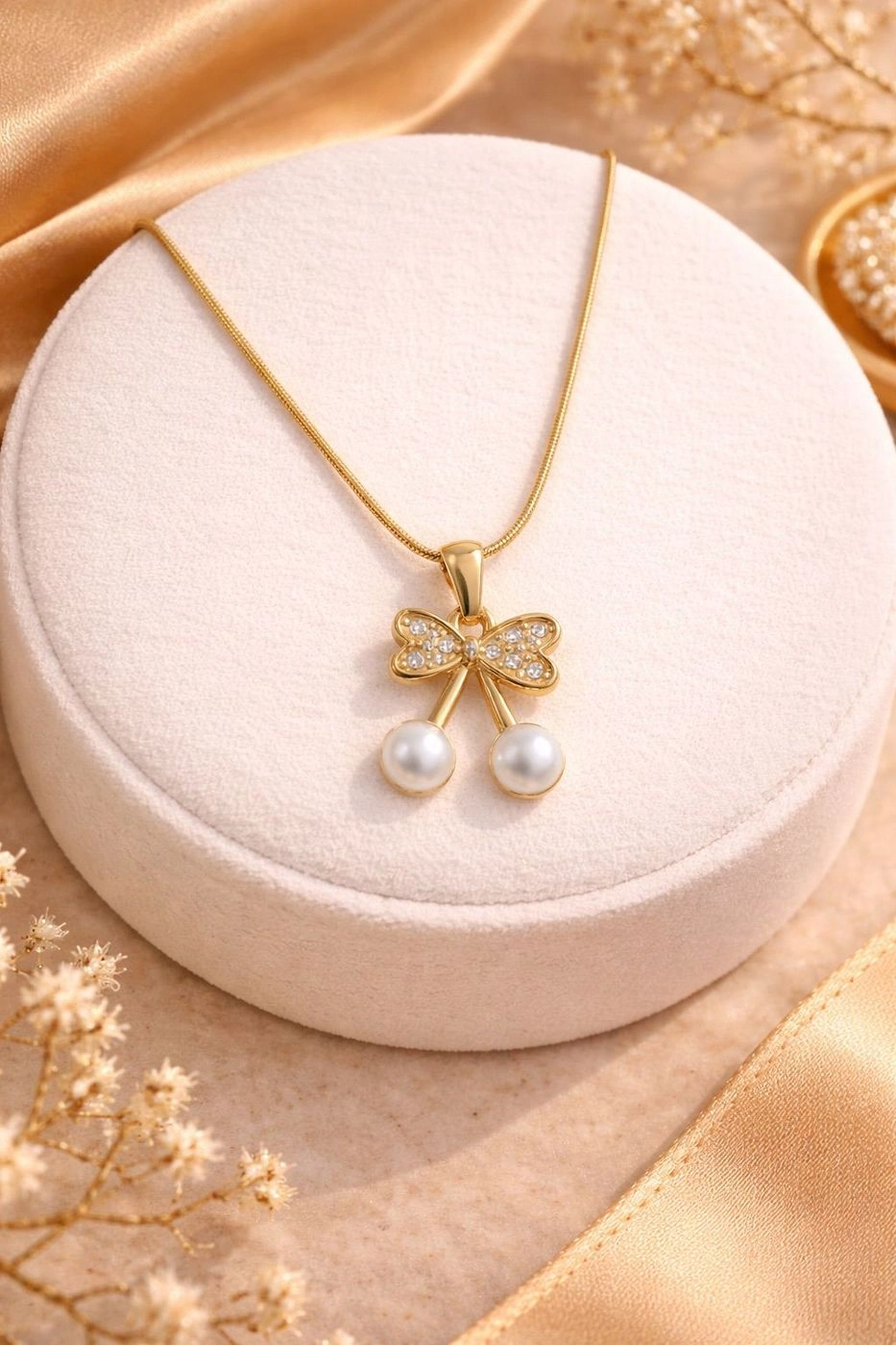 Pearl Bow Necklace