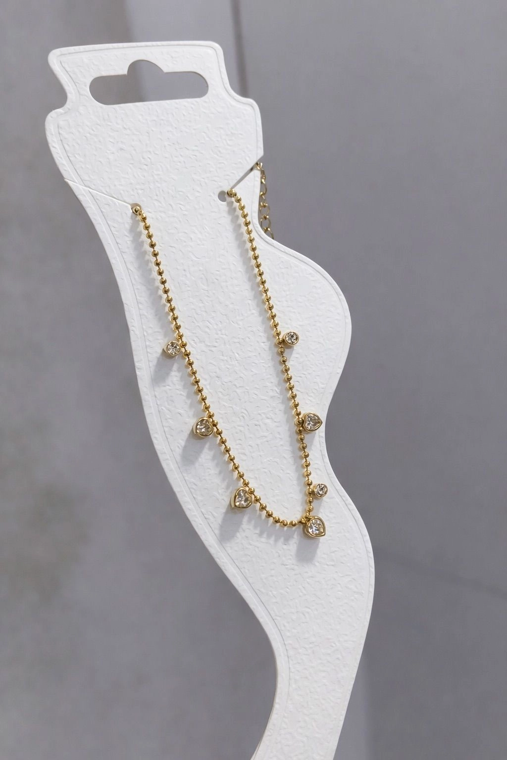 Crystal Heart Charm Anklet (Pairs)