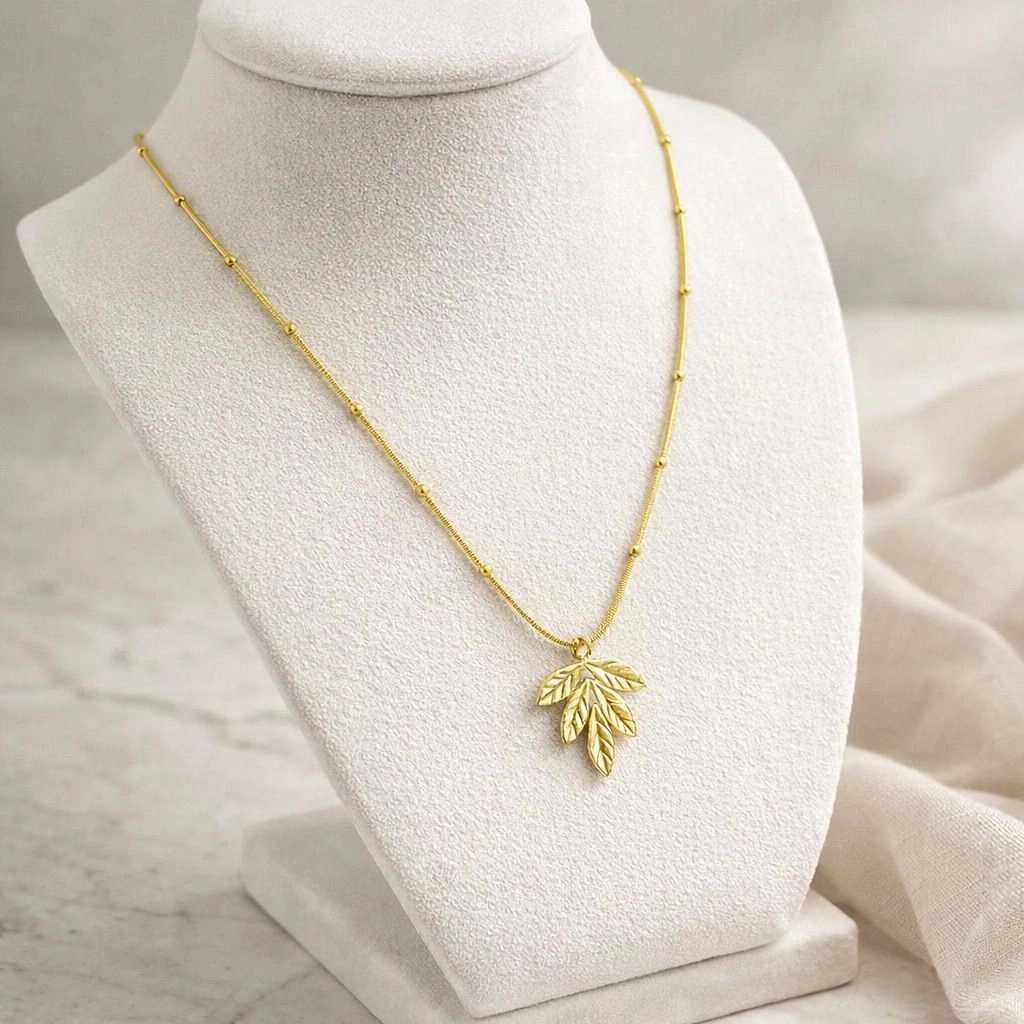 Golden Leaf Aura Necklace
