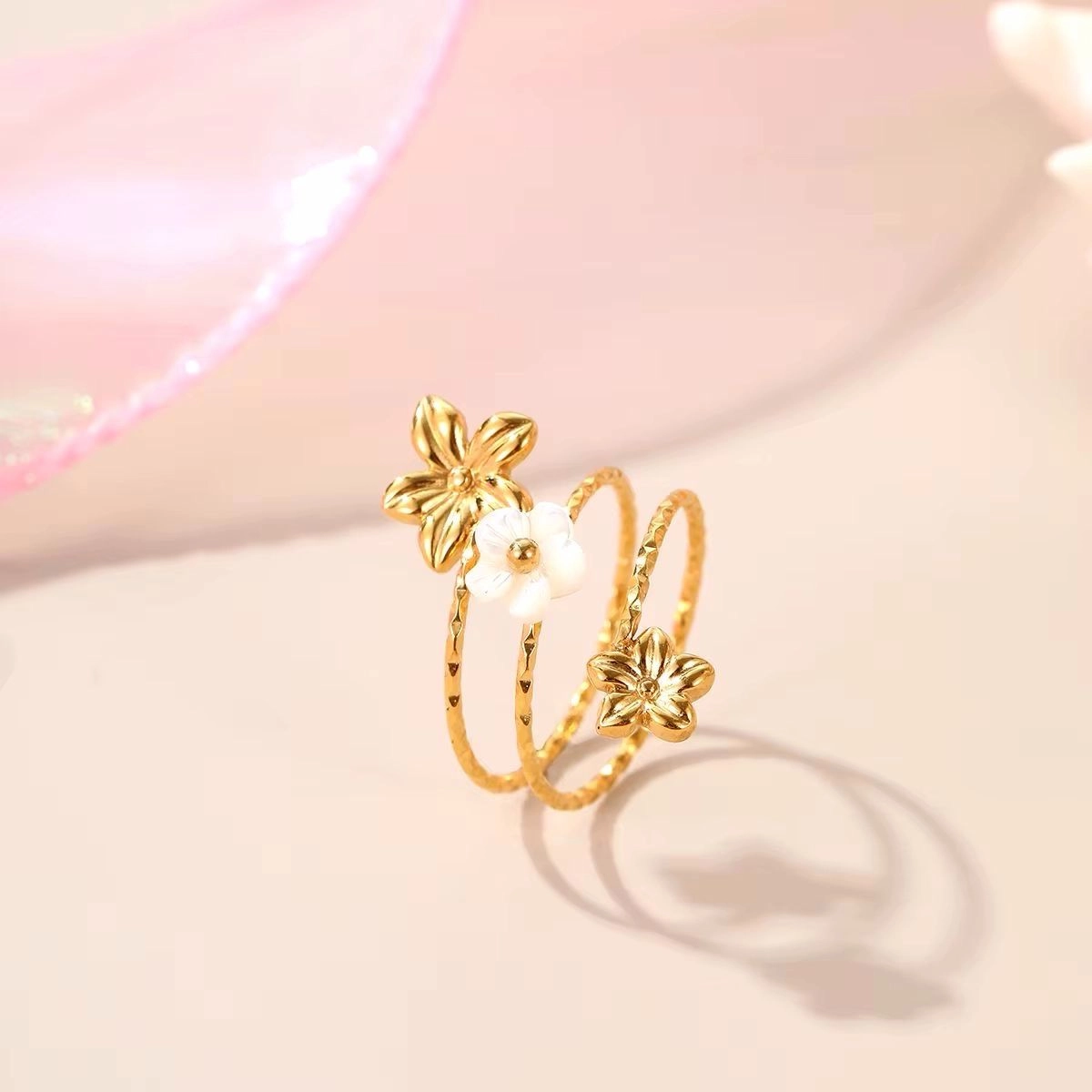 Golden Blossom Duo Ring 2