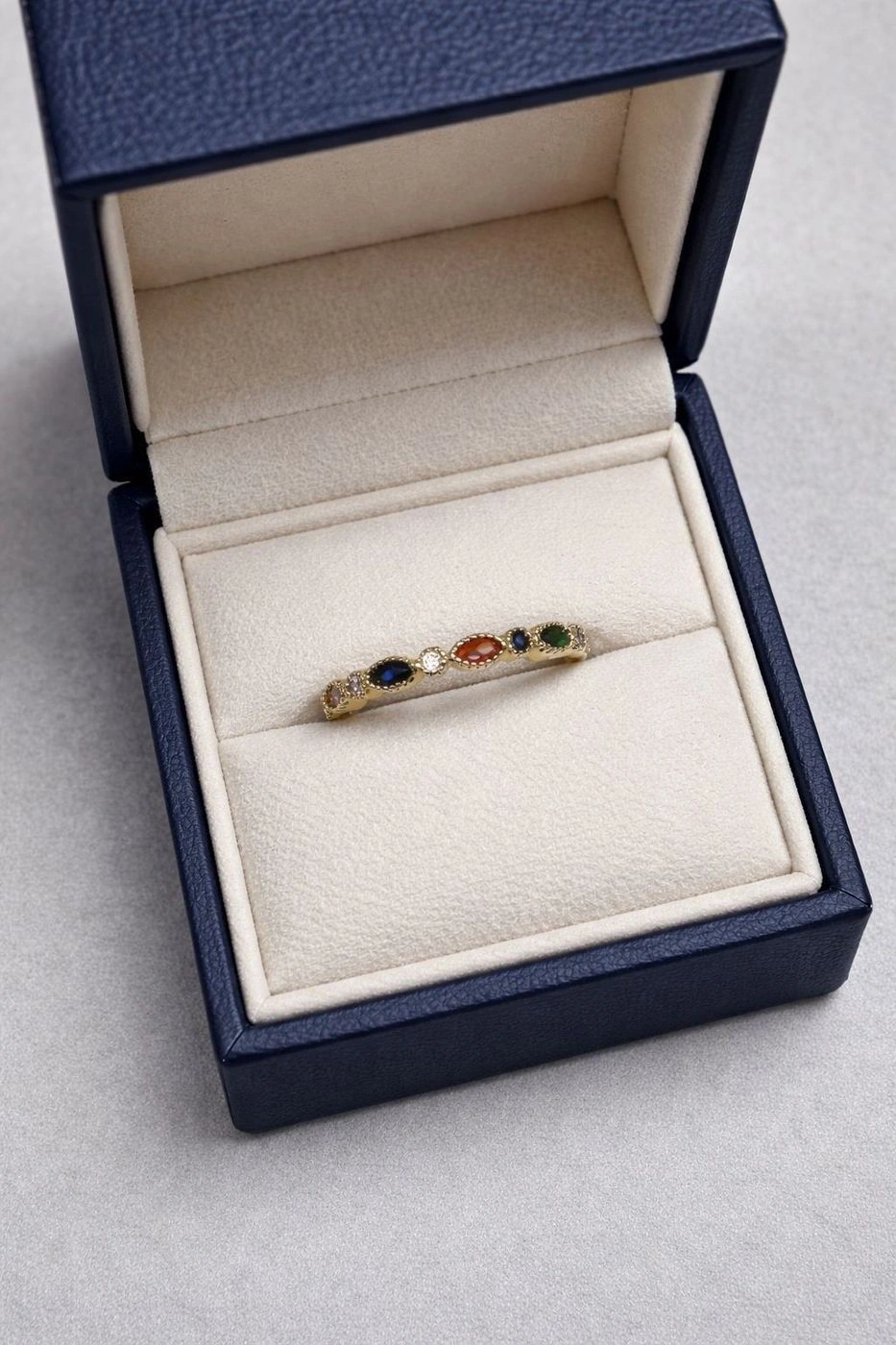 Royal Multi-Gem Slim Ring