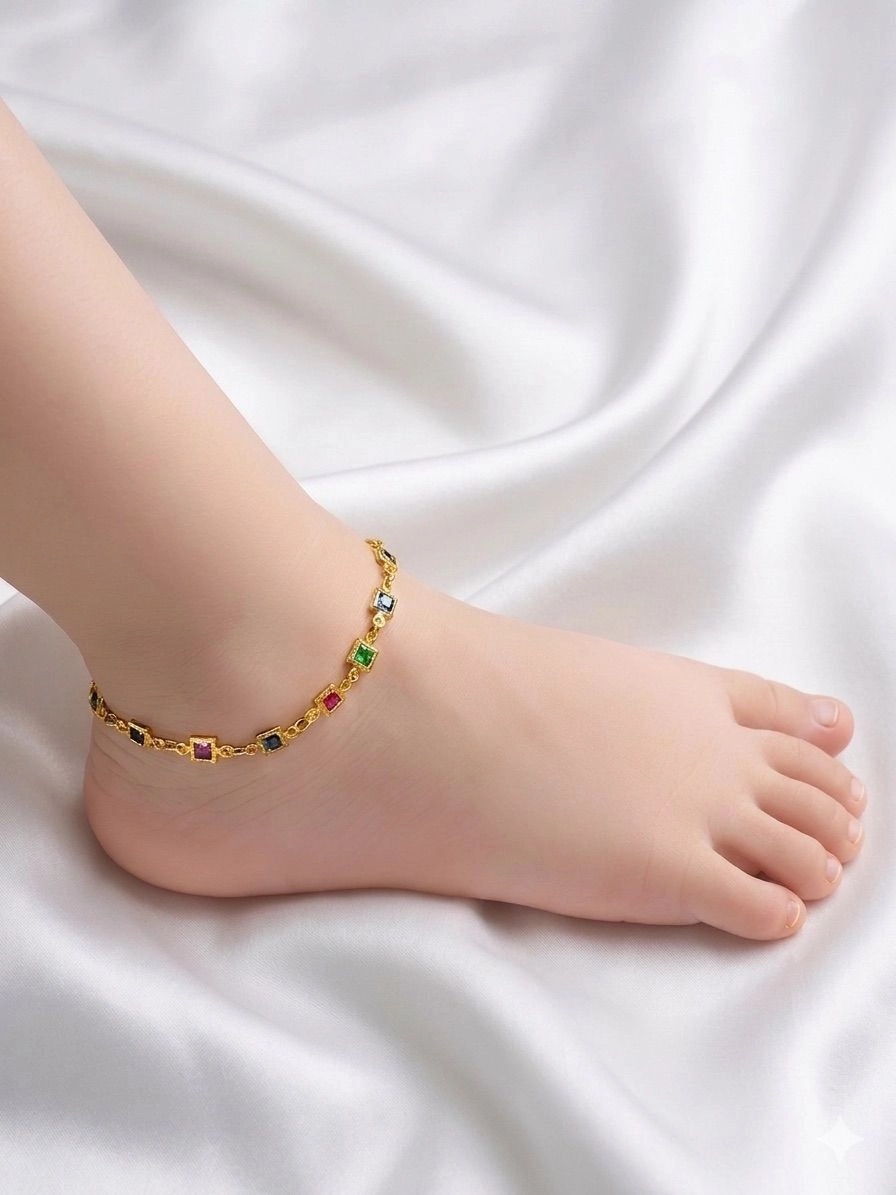Multi square kids Anklets